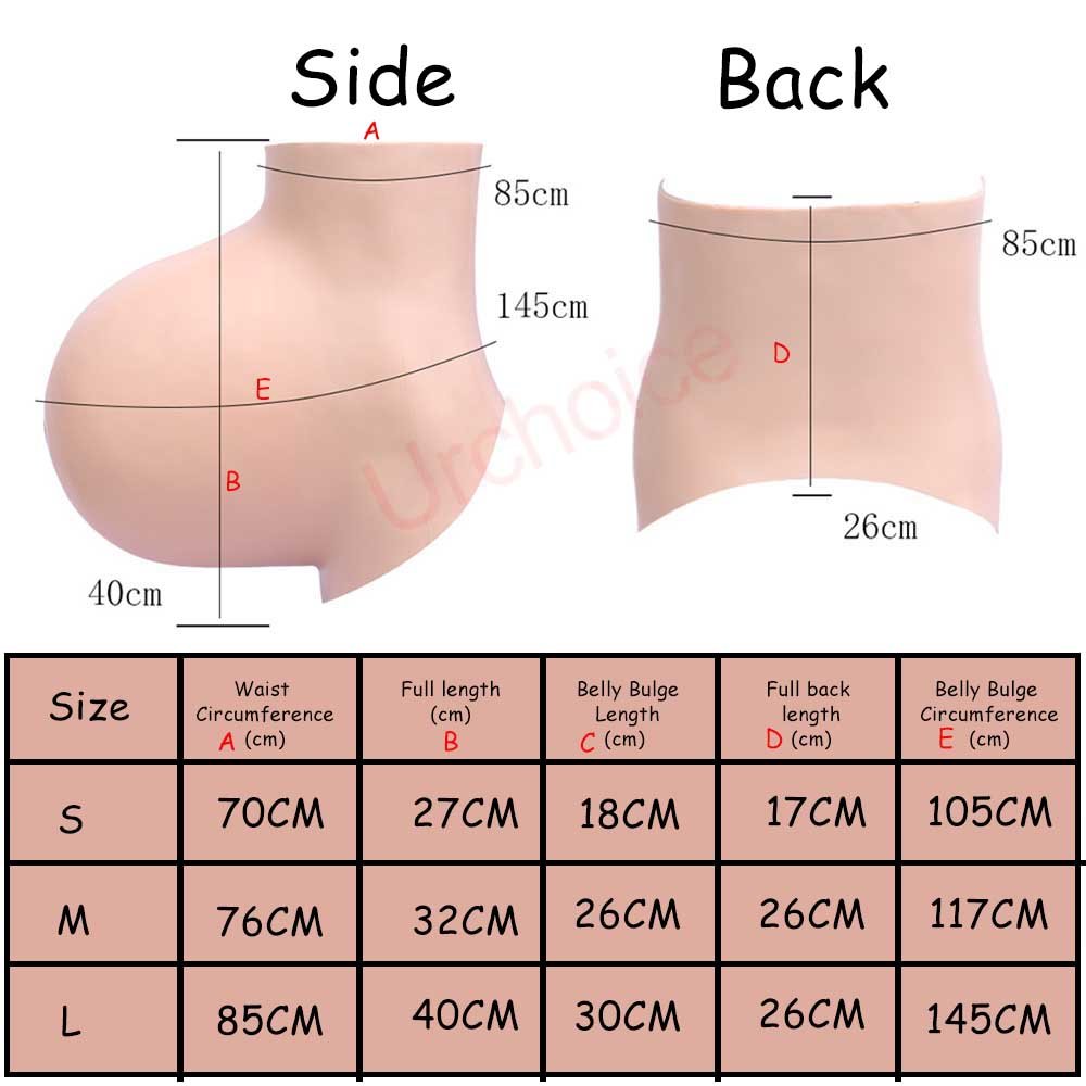 Giant Silicone Belly Suit with Cotton Filling Realistic False Pregnant Belly for Cosplay Drag Queen Transgender Breast Form