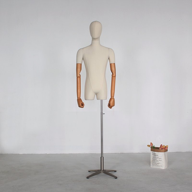 Hot fashion plus size large male bust dress form mannequins, wholesale fabric wrapped mannequin factory
