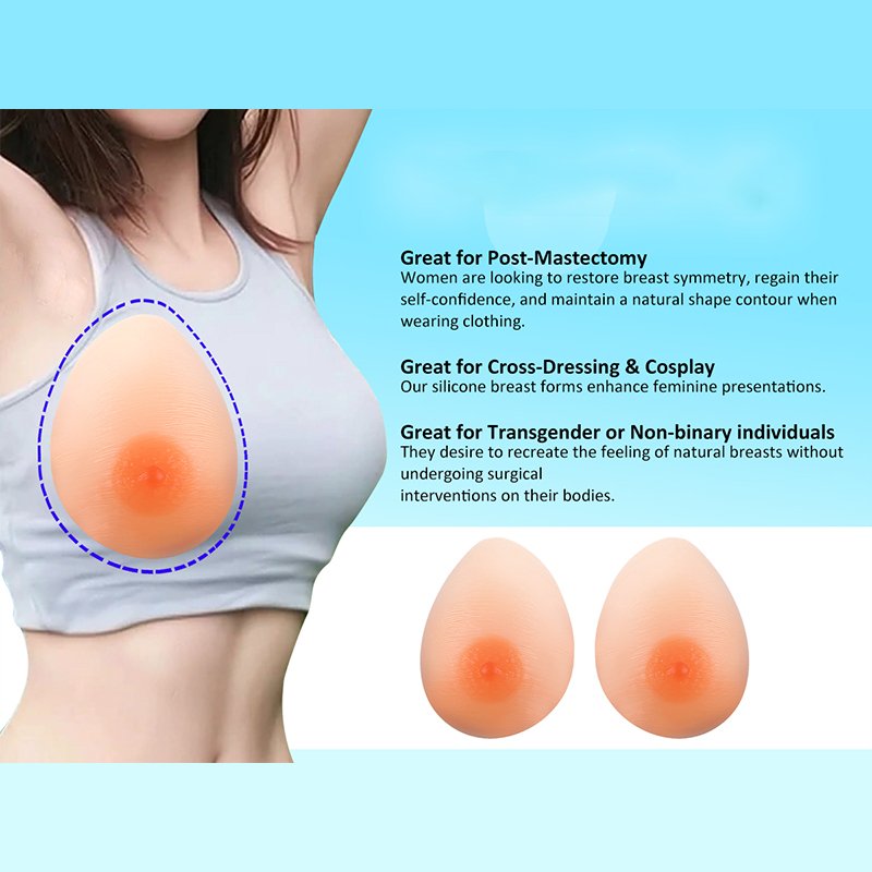 Silicone Breast Forms Huge FakeBoobs for Mastectomy Prosthesis Transgender Mastectomy Teardrop