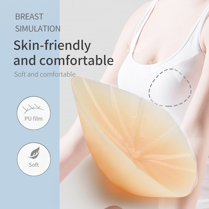 Mastectomy Breast Form Lightweight for Swimming Silicone Breast Prosthesis Match Post Surgery Bra with Pockets