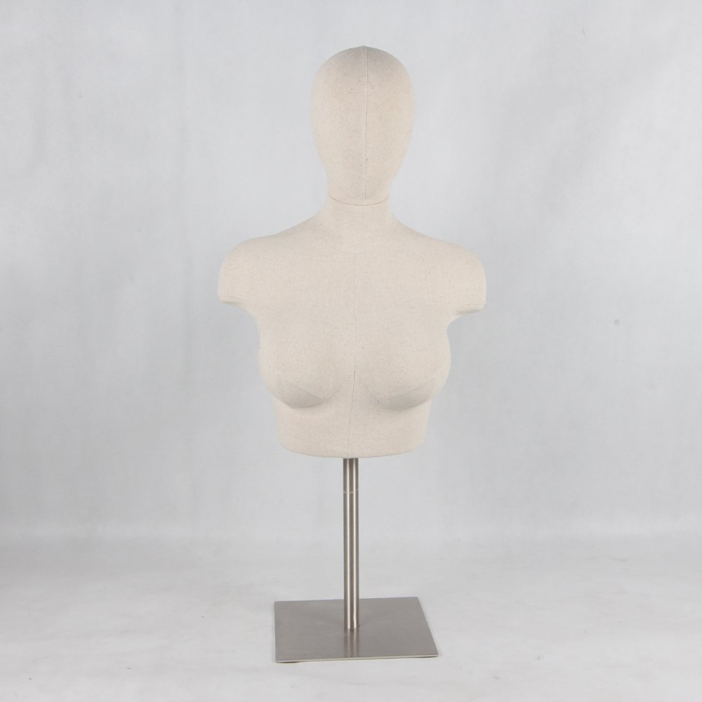 wholesale linen wrapped big size breast female bra bust form mannequins for lingerie