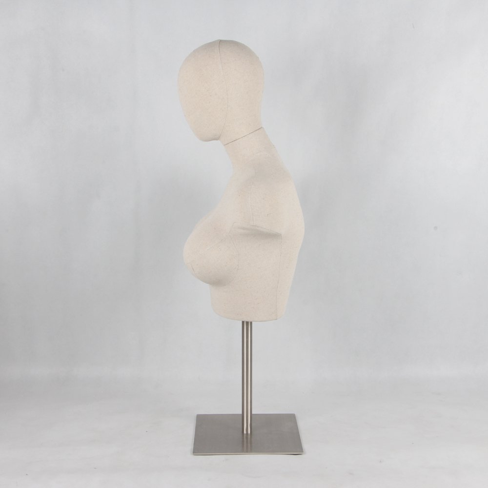 wholesale linen wrapped big size breast female bra bust form mannequins for lingerie