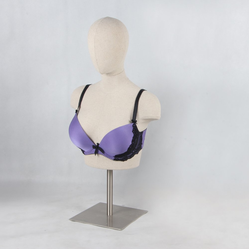wholesale linen wrapped big size breast female bra bust form mannequins for lingerie