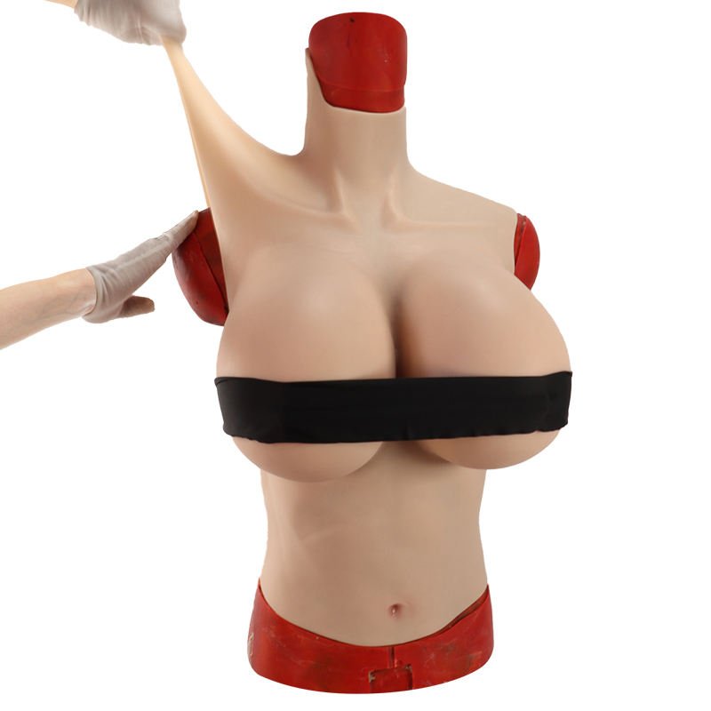 K-Cup Half Body Breast Form C Cup Realistic Silicone Fake Boob for Halloween Disguise Masquerade Ball Crossdress Huge Size