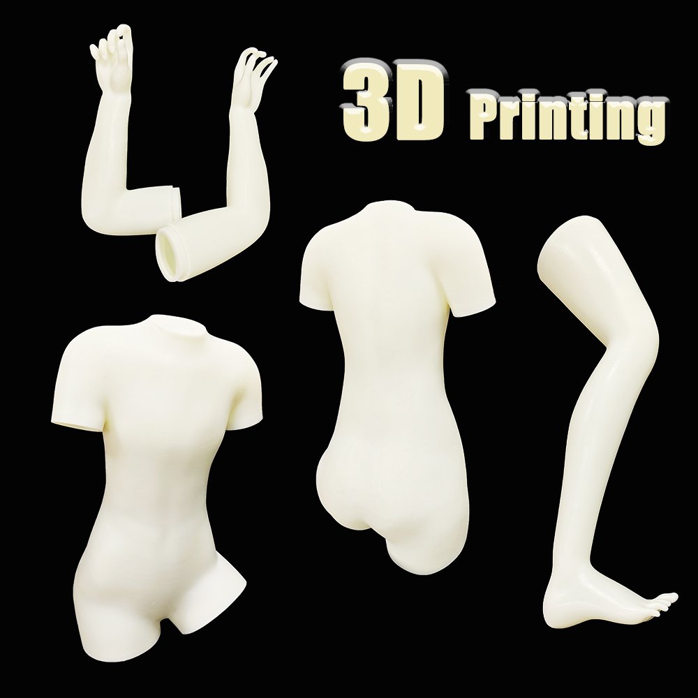 Custom 3D Printing High Quality Plastic Female Mannequin Torso Dress Body Dummy For Clothing Store