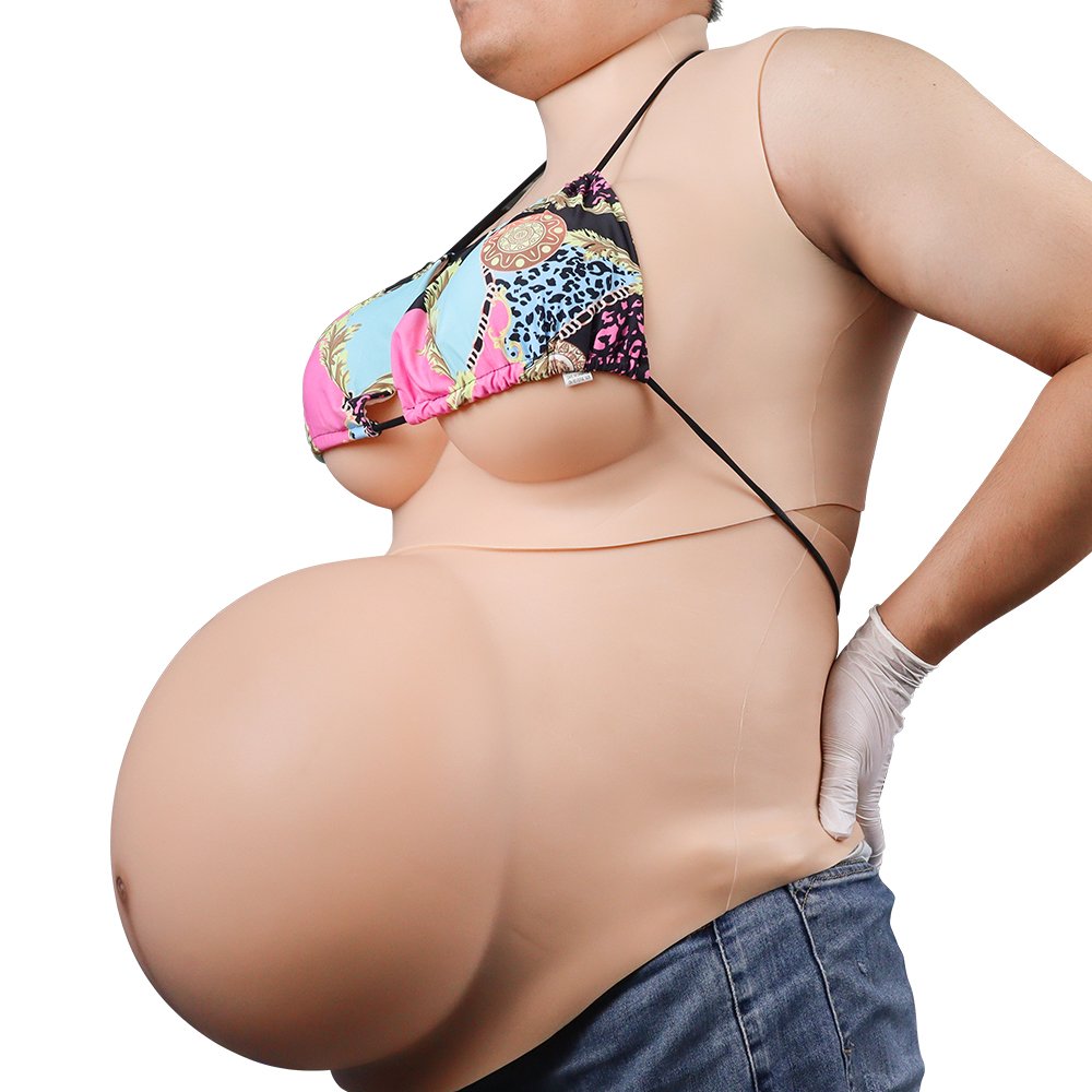 Inflatable DIY Silicone Breast Forms C E Cup Adult Crossdressing Costume with Fake Boobs Pregnant Belly Male to Female Cosplay