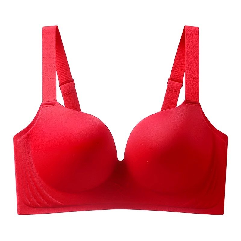 Large size smooth seamless underwear for women with large and small breasts to prevent sagging thin gathered adjustable bra