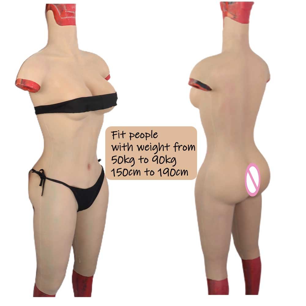 Crossdressing Silicone Bodysuit Fake Breast Forms False Vagina Boobs Realistic Men To Women For Cosplay Sissy Drag Queen Ladyboy