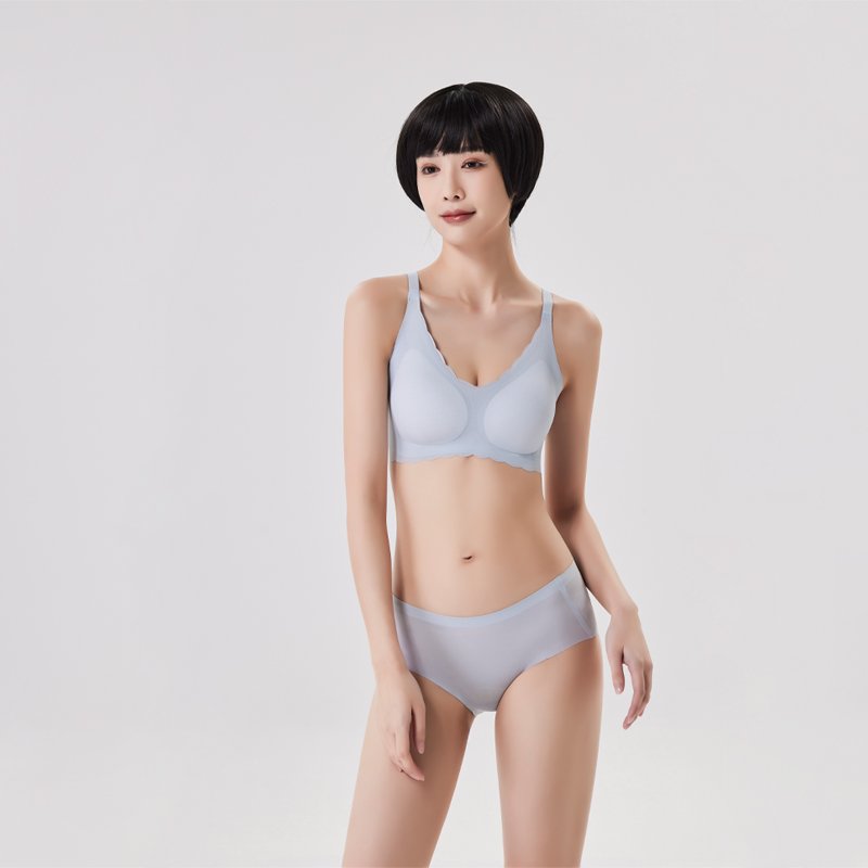 Women's Summer Seamless All-In-One Bra Lace Decoration Small Non-Wired Gathered Back Shows Big Breasts Beautiful Brassier Women