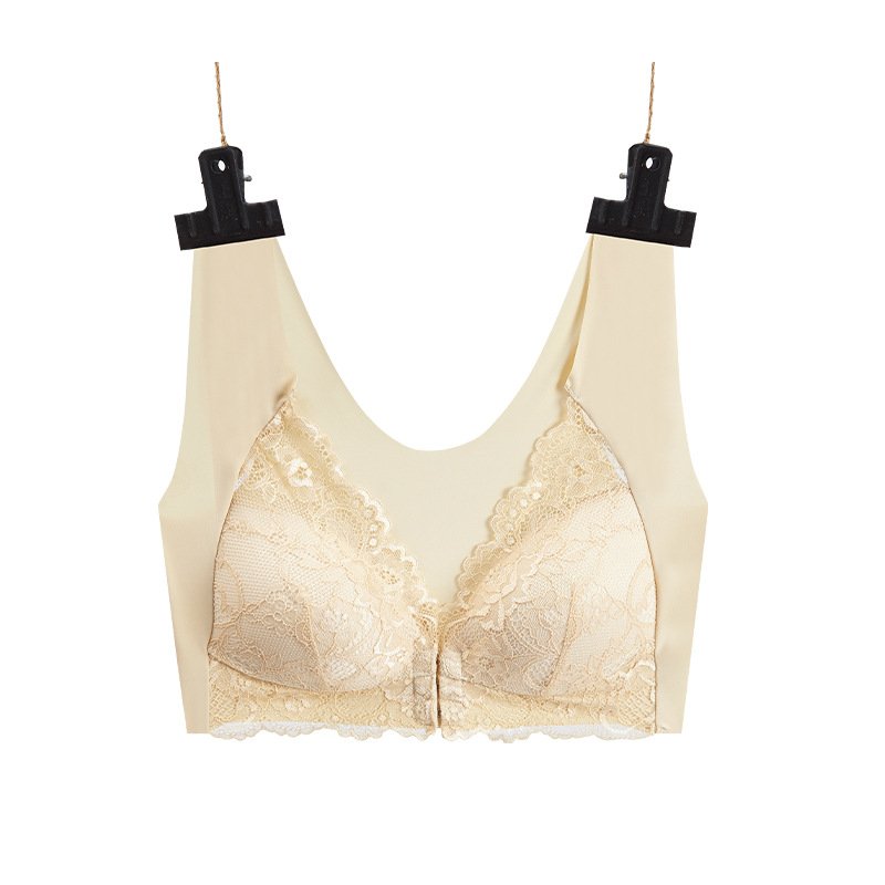 Wholesale Plus size Breathable Comfortable Wireless Push Up Colorful Bra Front Closure Big Breast Bra For Women