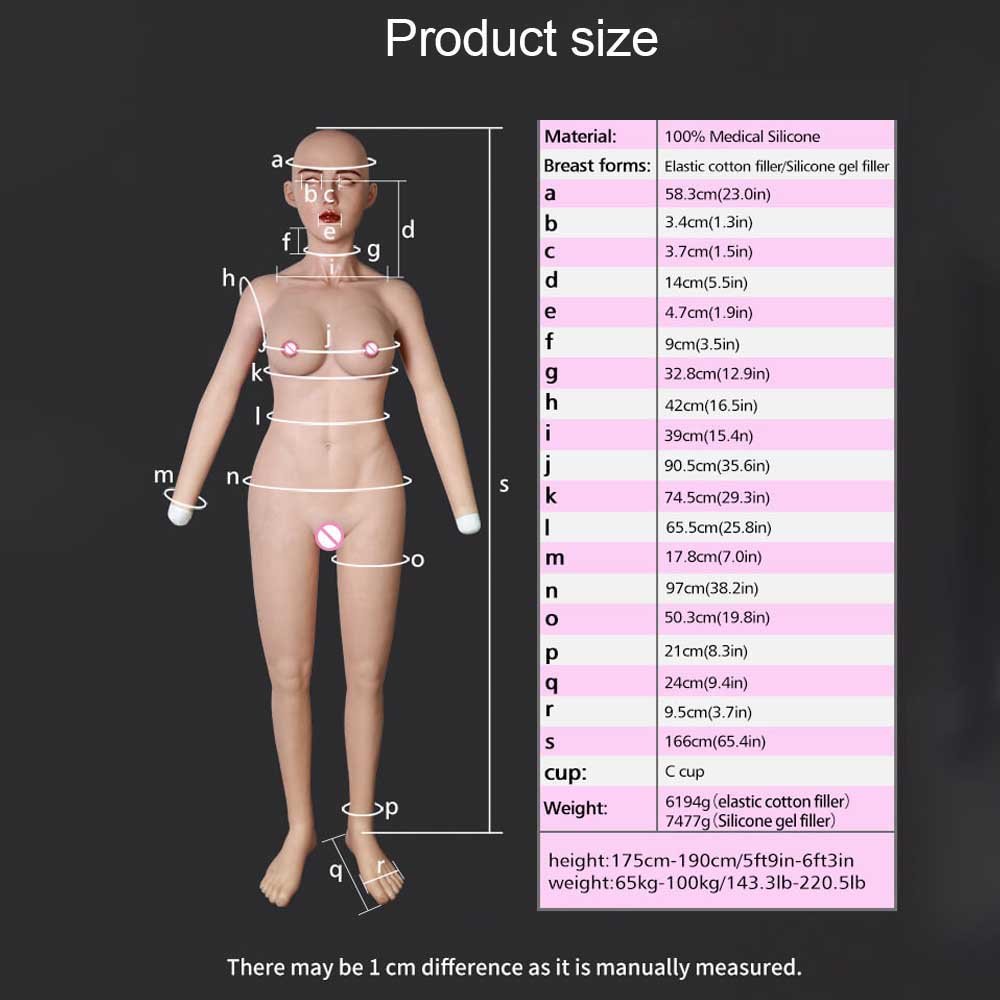 Silicone full Body Suit With Arms Feet Realistic Whole Bodysuit Breast Forms Vagina For Transgender Crossdressers Fake Boobs