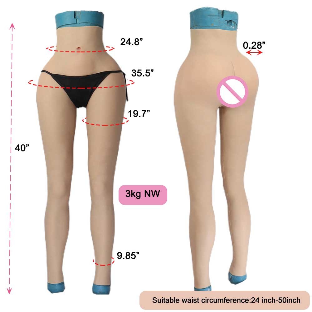 Crossdresser Silicone Fake Vagina Pants and Breast Forms Big Boobs with Arms Half Body Suit Male To Female Cosplay Drag Queen