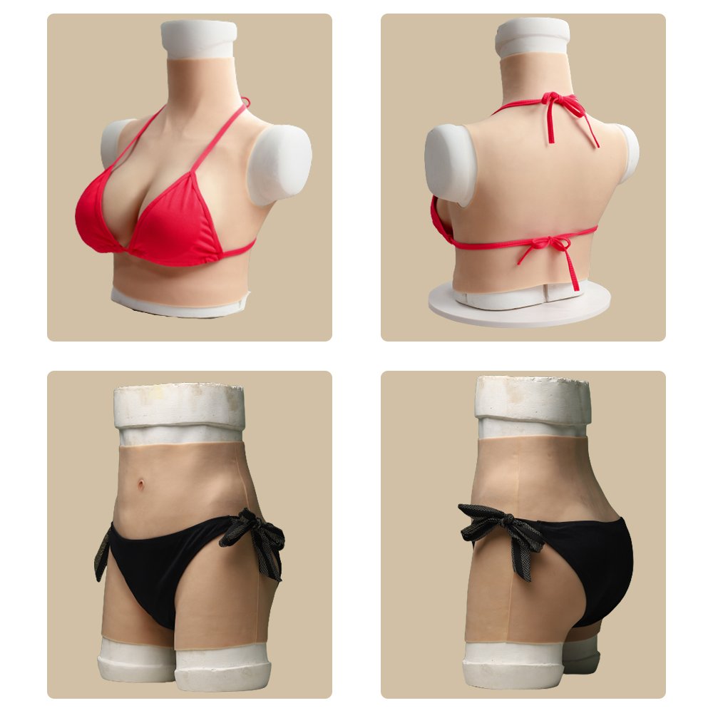 Silicone Fake Vagina Bodysuit Boobs B C D E G Cup Breast Forms Body Suit For Crossdresser Shemale Transgender Drag Queen Sissy