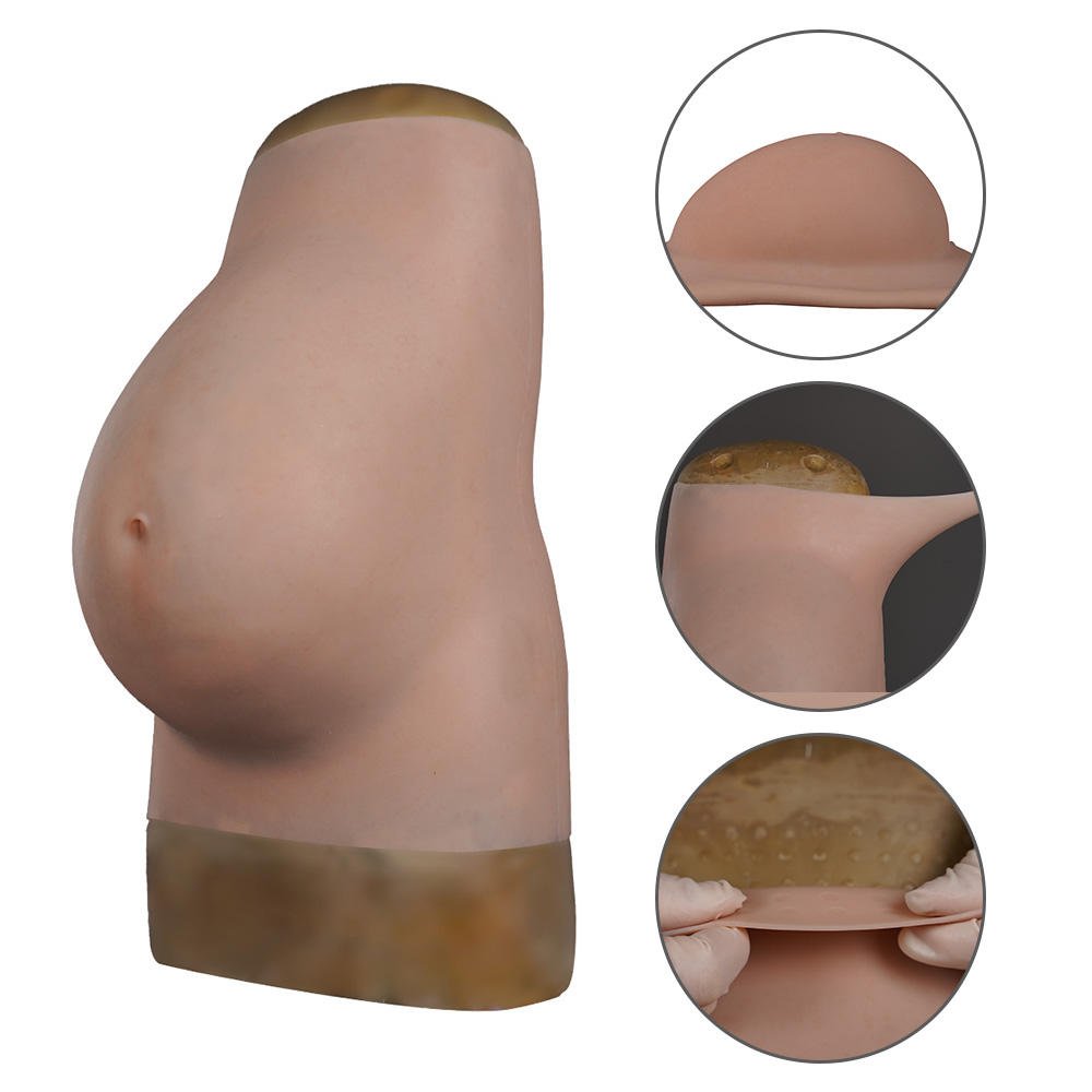 Drag Queen Silicone Realistic Artificial Belly Bend Pregnancy Real Skin Perfect Cosplay Gear Ladyboy Sissy Men