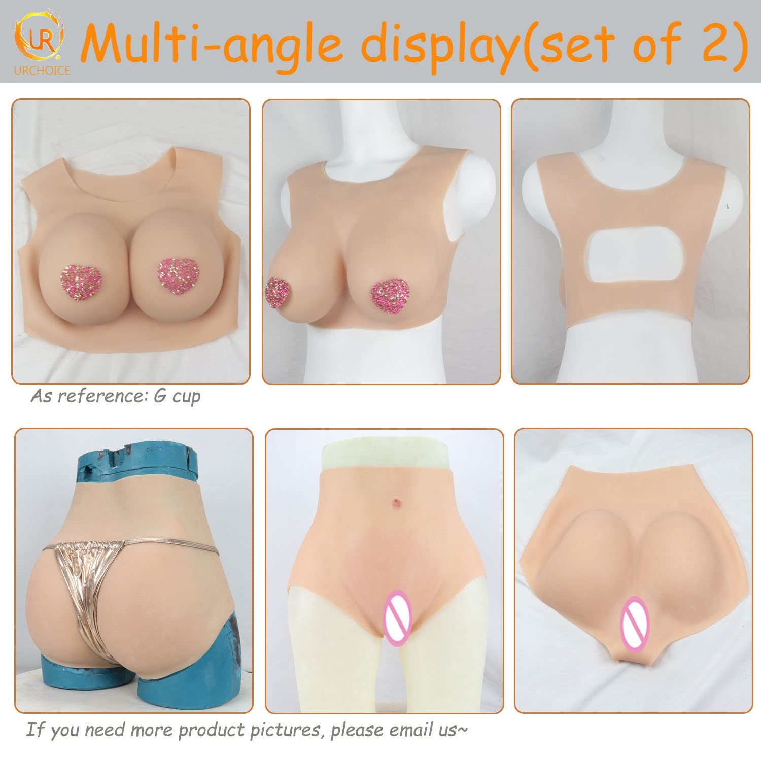 Silicone Breast Forms B/I Cup And Fake Vagina Set Realistic Boobs Artificial Pussy Sexy Buttock Enhancer For Sissy Ladyboy