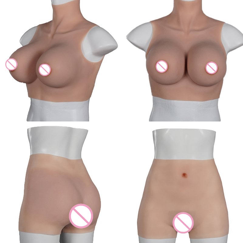 All Cup Half Body Chest Tits Artificial Silicon Breasts Lifelike Crossdresser Silicone Fake Boobs Big Butt Vagina Pants For Men