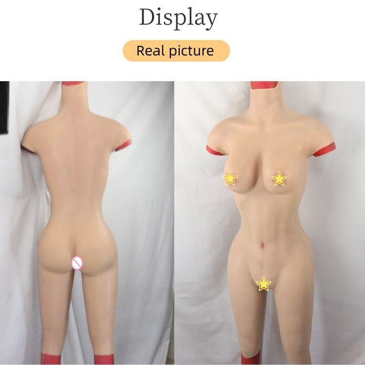 Silicone Breast False Vaginal Full Body Suit Breast Form Body Shaper for Crossdresser Transgender Shemale