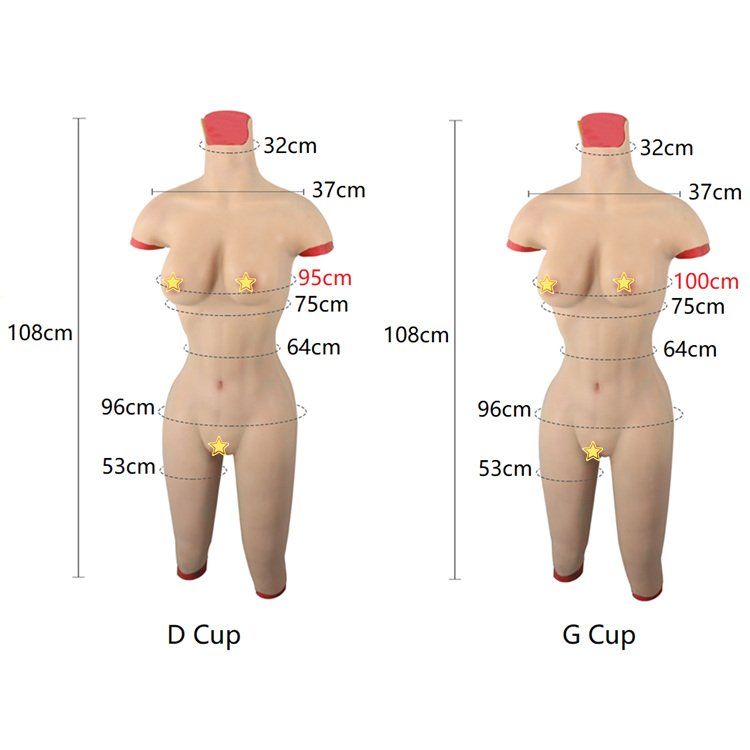 Silicone Breast False Vaginal Full Body Suit Breast Form Body Shaper for Crossdresser Transgender Shemale
