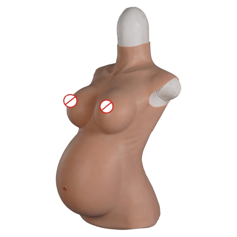 Realistic 4/6/9 Month Artificial Silicone Pregnancy Belly with Boobs for Cosplay Crossdresser Halloween Masquerade Disguise