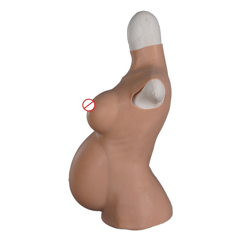 Realistic 4/6/9 Month Artificial Silicone Pregnancy Belly with Boobs for Cosplay Crossdresser Halloween Masquerade Disguise