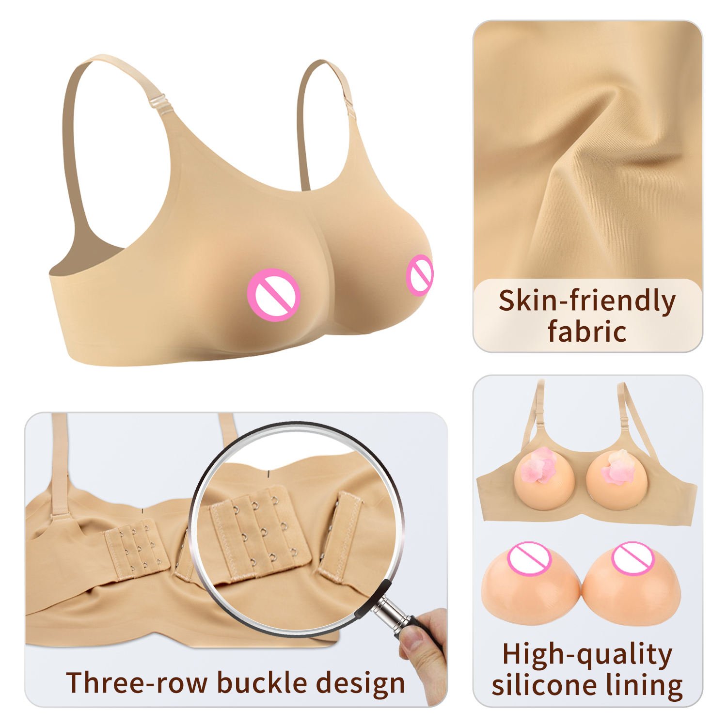 Body Shaping Suits Female Silicone Boobs and Butt Enhancer 1.2 cm enhancement Pads For Bountifl Curves African Woman