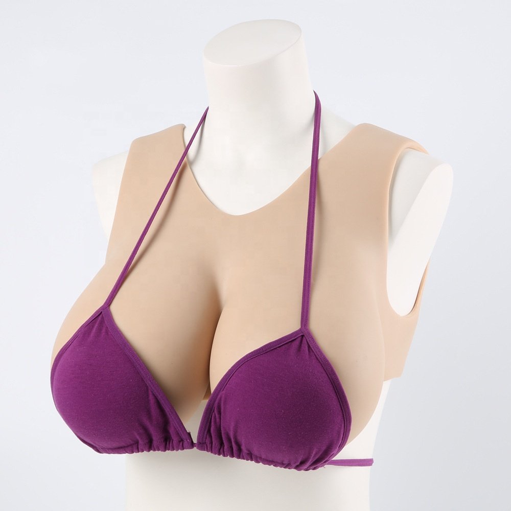 Round Collar Fake Silicone Bra Breast Form Reusable Adults Platinum Liquid Silicone 10 Pairs Real Feel Skin, White 2~5 Years