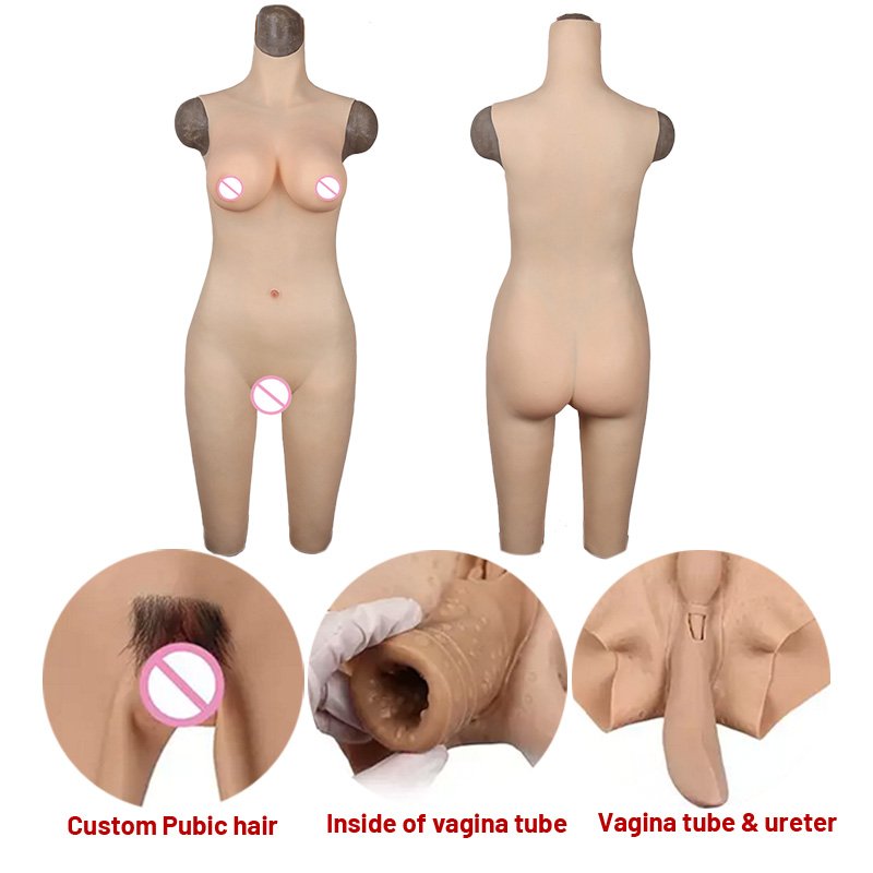 Eta Sissy Boy Silicone Full Body Female Uuit transgender Realistic fake boobs artificial vagina female bodysuit drag queen