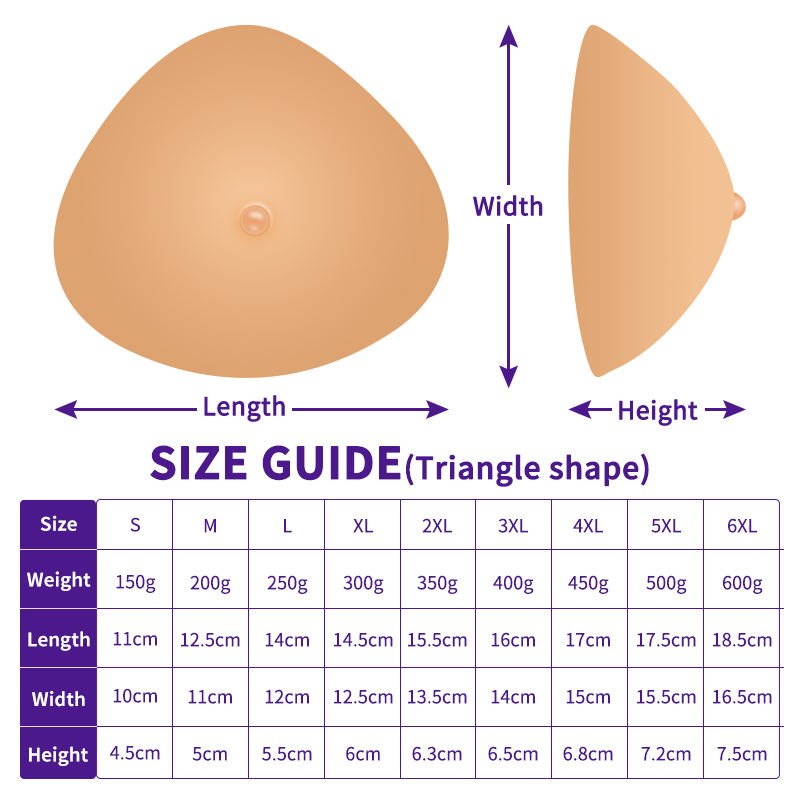 Silicone Breast Forms Fake Breast Prosthesis One Piece Breast Pads Lightweight for Mastectomy Boobs Concave Tits Bra Pad Cosplay