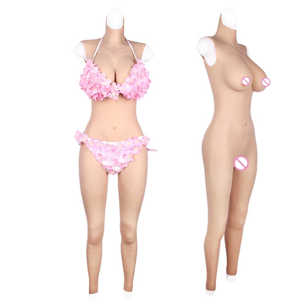 URCHOICE fake butt enhancer hip false pussy tight dress crossdressing silicone bodysuit for transgender shemale drag queen man
