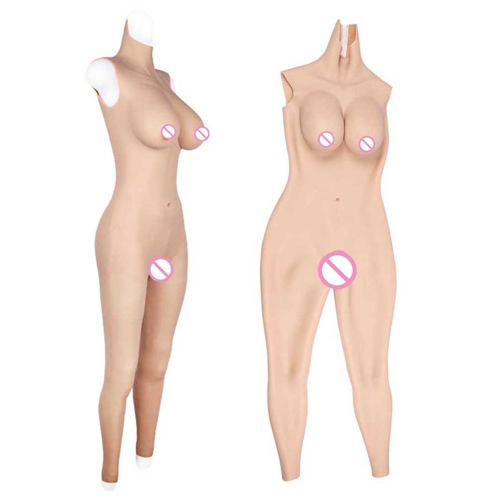 URCHOICE fake butt enhancer hip false pussy tight dress crossdressing silicone bodysuit for transgender shemale drag queen man