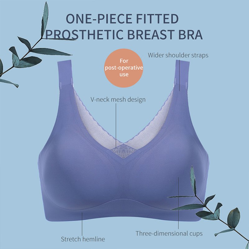 Pockets Bra with Big Open for Mastectomy Prosthesis Inserts Breast Forms Bra Pads Artificial Boobs