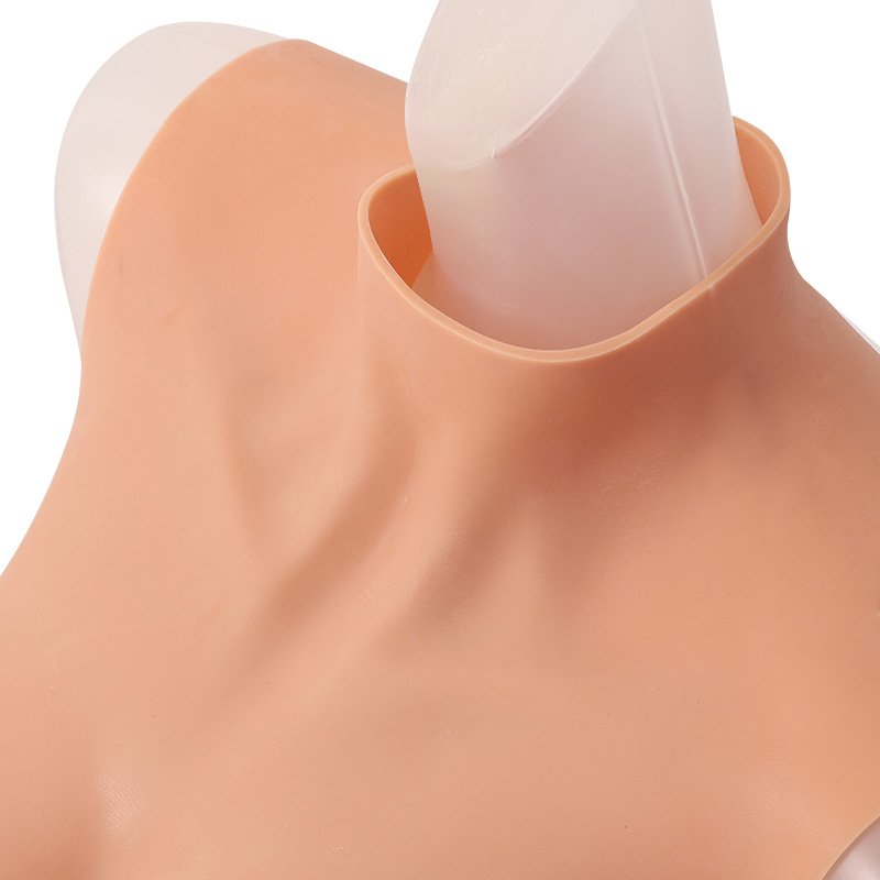 High neck Cosplay Silicone chest Realistic Fake boobs breastplate False Silicon Female Breast Forms Prosthesis custom