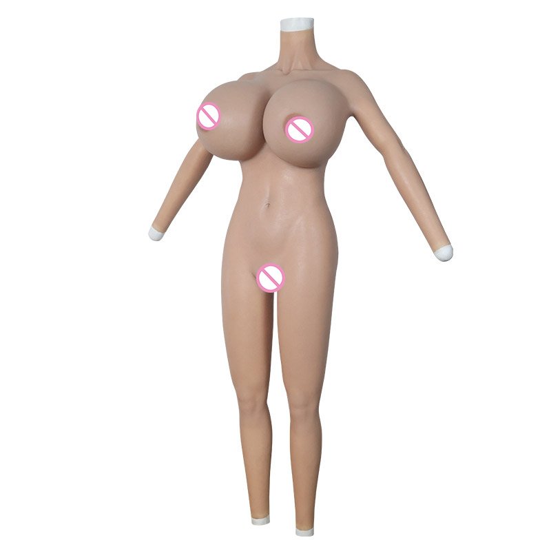Men To Women Silicone S X Cup Fake Boobs Giant Breast Forms With Arms Big Buttocks Full Bodysuit For Transgender
