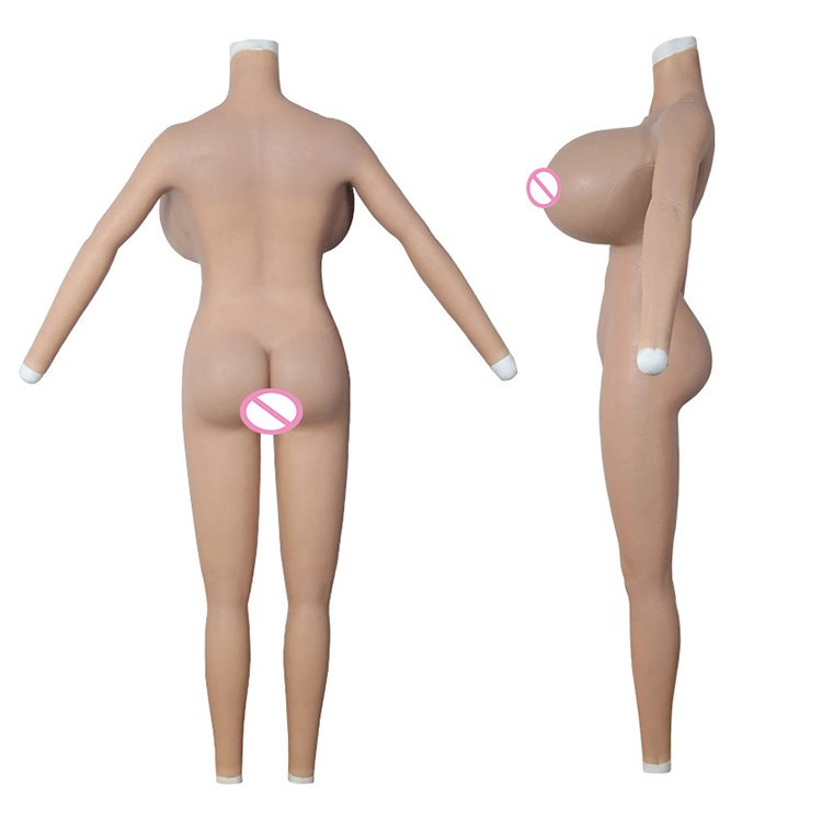 Men To Women Silicone S X Cup Fake Boobs Giant Breast Forms With Arms Big Buttocks Full Bodysuit For Transgender
