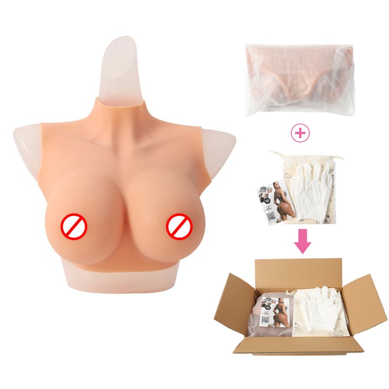 cotton filling Silicone Breast Forms for Crossdressers Breastplate B-G cup size Fake boobs Transgender Cosplay Drag Queen