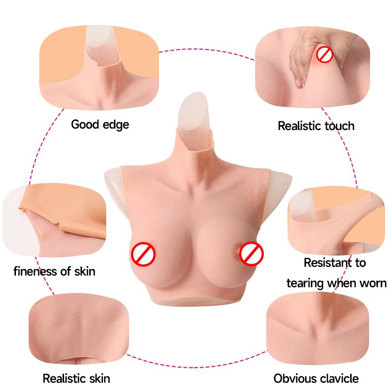 cotton filling Silicone Breast Forms for Crossdressers Breastplate B-G cup size Fake boobs Transgender Cosplay Drag Queen