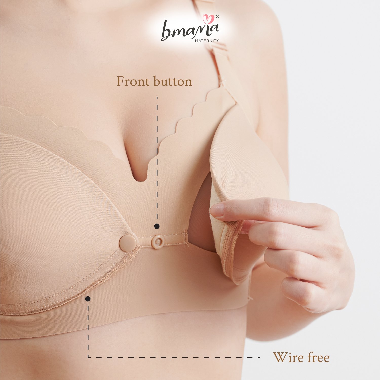 OEM type service material cotton breathable breast feeding bra the Serene High Quality Silk Front-Button Embroidered Nursing Bra