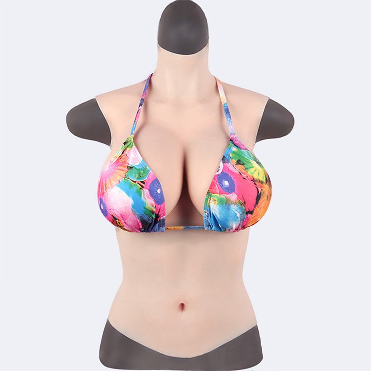Attractive Half High Collar Huge Breasts Form Beautiful Drag Queen Fake Silicone Breast Forms To Sell Pieces