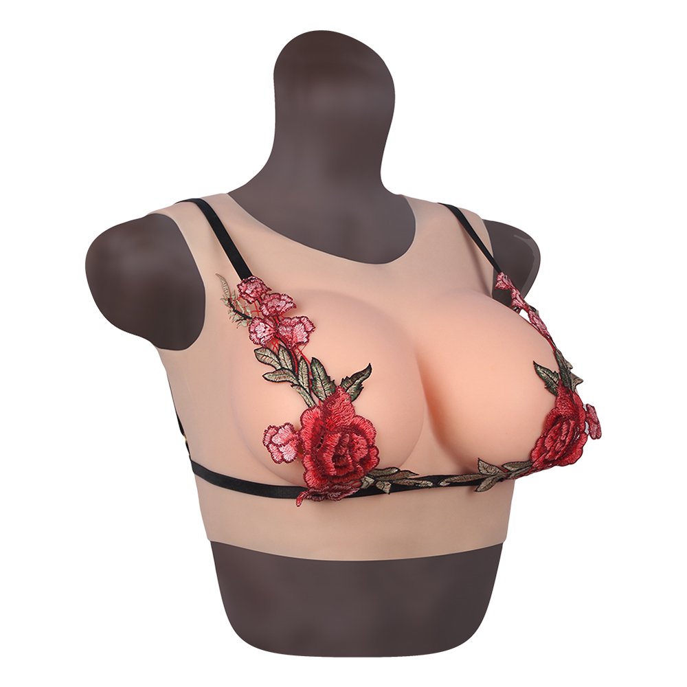 URCHOICE Men to women Realistic Low neck Super elastic silicone breast form Artificial fake boobs for shemale crossdresser
