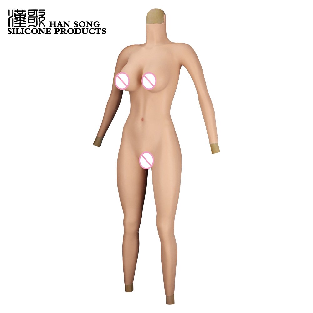 Silicone Full Bodysuit With Arm For Transgenders Drag Queen Breast Plate Forms With Fake Vagina Panties