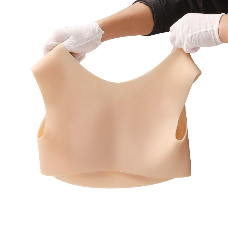 Low neck Realistic Fake Silicone breastplate Boobs For Man To Woman False Silicon Female Breast Forms Prosthesis Cosplay