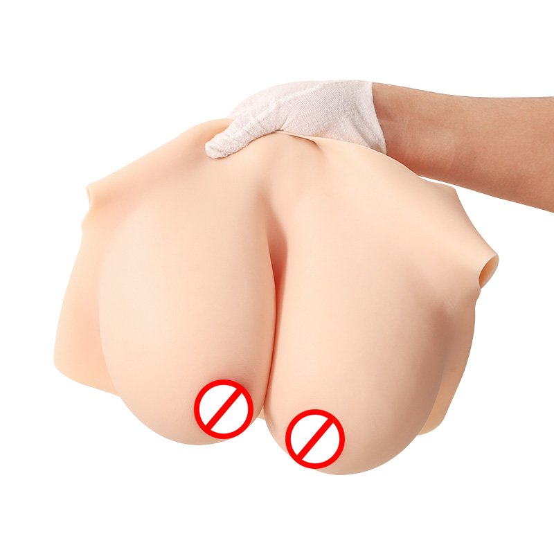 Low neck Realistic Fake Silicone breastplate Boobs For Man To Woman False Silicon Female Breast Forms Prosthesis Cosplay