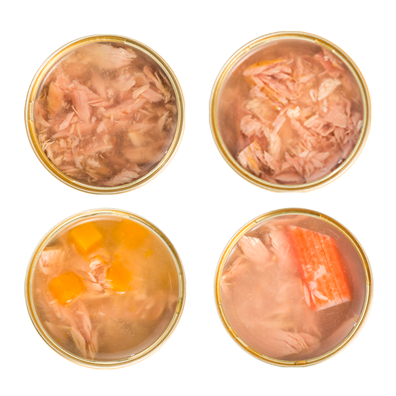 Factory Supply canned tuna 85g canned cat food soup jelly mousse form cat wet food canned pet food for cat