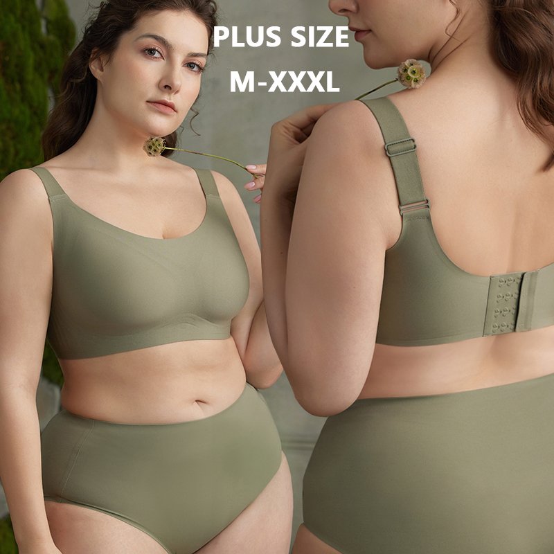 Wireless Bra plus size women underwear XXXL wide straps Big Large Cup for big breast High Elasticity Ladies Gather 38-48 D E F