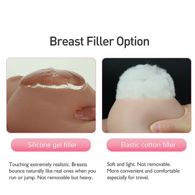 Crossdresser Cosplay Realistic Sleeveless Full Body Jumpsuit Silicone Breast Form With Vagina For Transgender Drag Queen