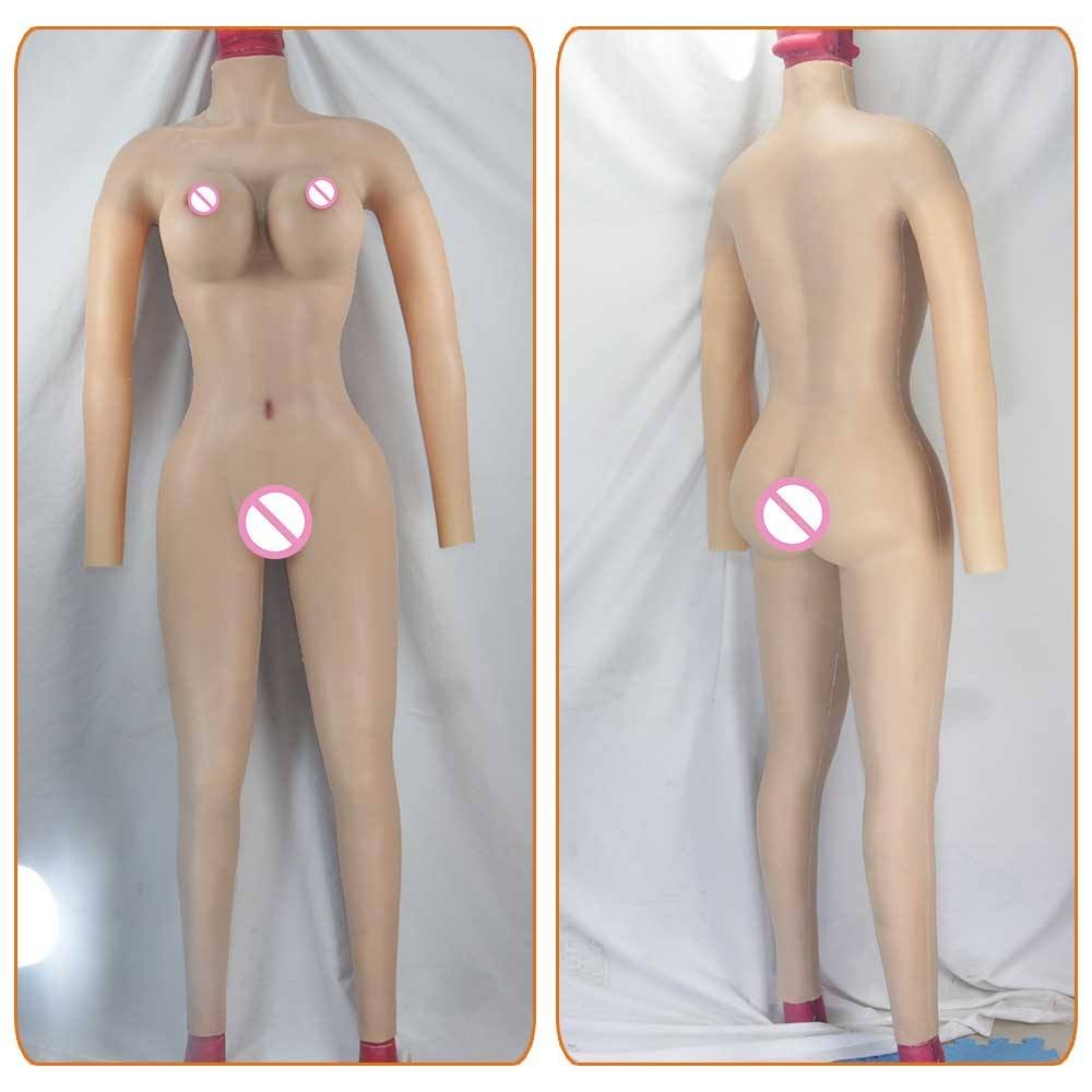 Silica gel Artificial Realistic Body Suit Set With Arms and Giant Boobs For Cosplayer Female to Male Actor Anime Cosplay