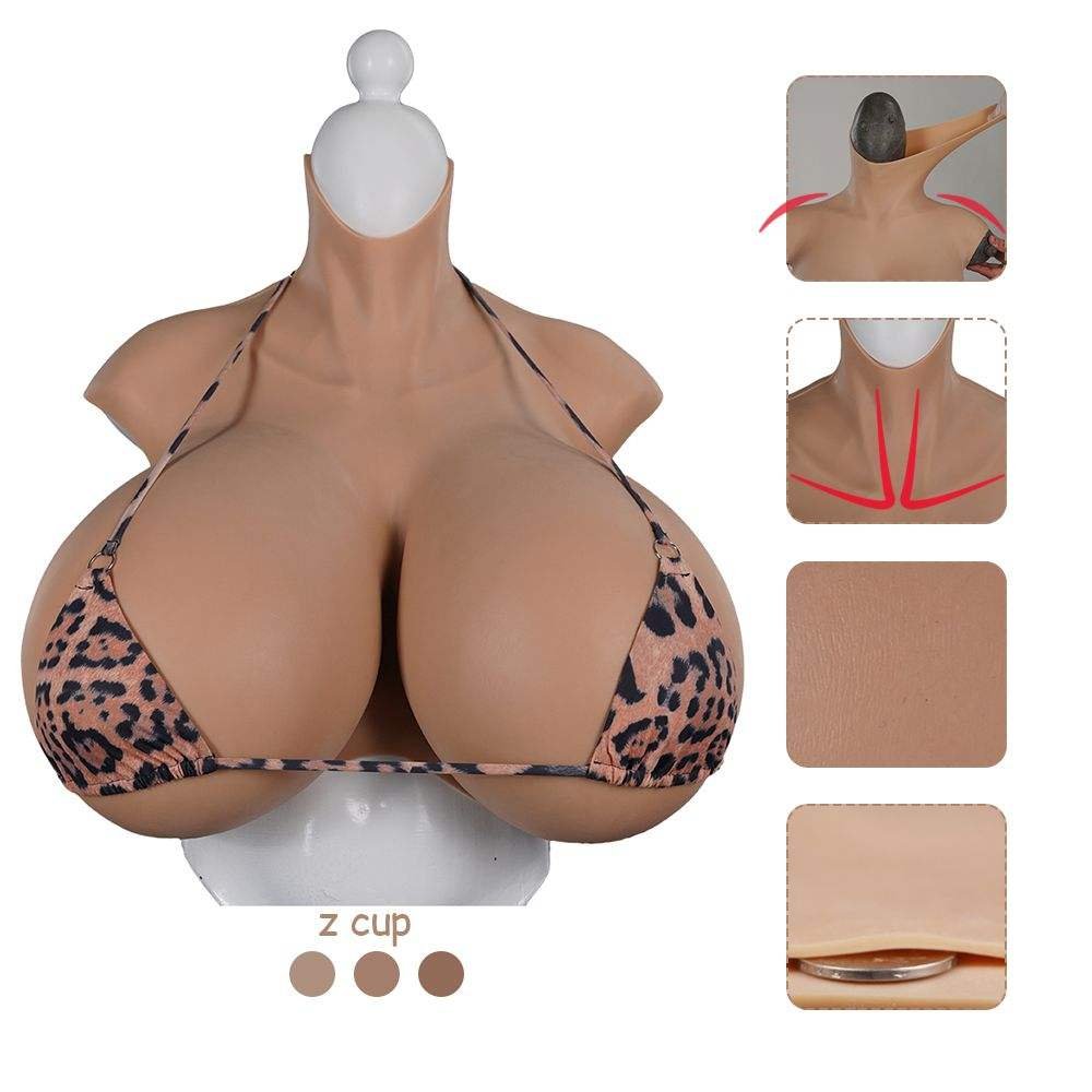 Shemale CD Silicone Boobs Forms With Clavicle Plump Big Breast Sexy Figure Shapewear For Trans Cosplay Show Props