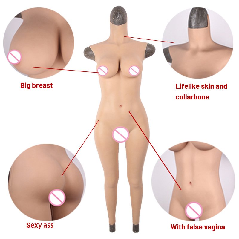 Factory Wholesale Silicone Female Cyberskin Body Suit Tight Transgender Pussy Breast Form Crossdresser