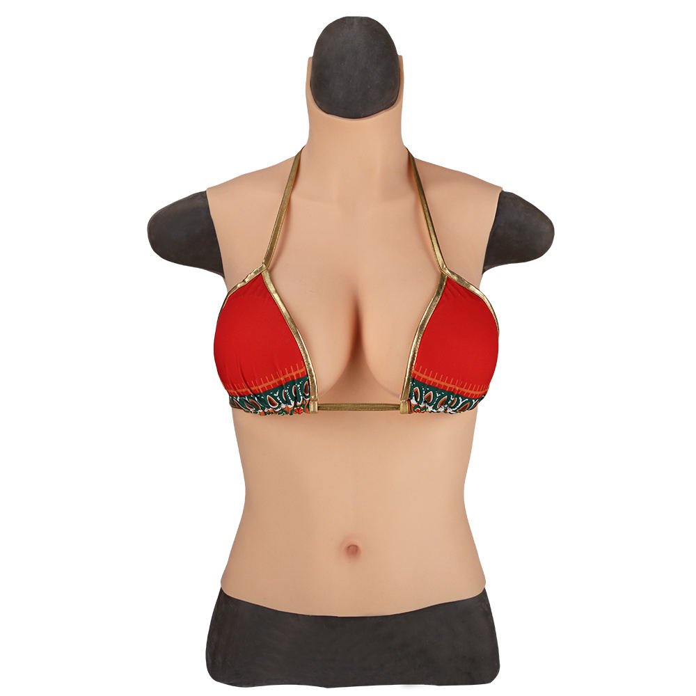 URCHOICE Half Body CDE Cup Silicone Breast Forms Fake Boobs Big Breast Plate For CD Transgender Shemale Ladyboy