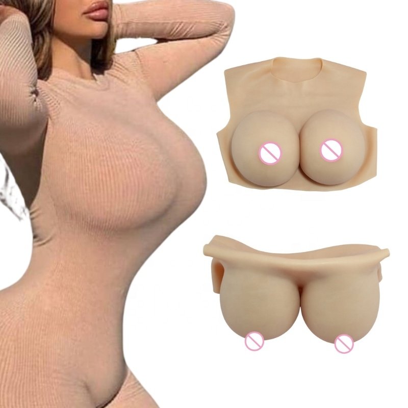 New Arrival Silicone Boobs B Cup Crossdressers Silicone Breast Low Neck Fake Breast For Crossdresser For Male To Female